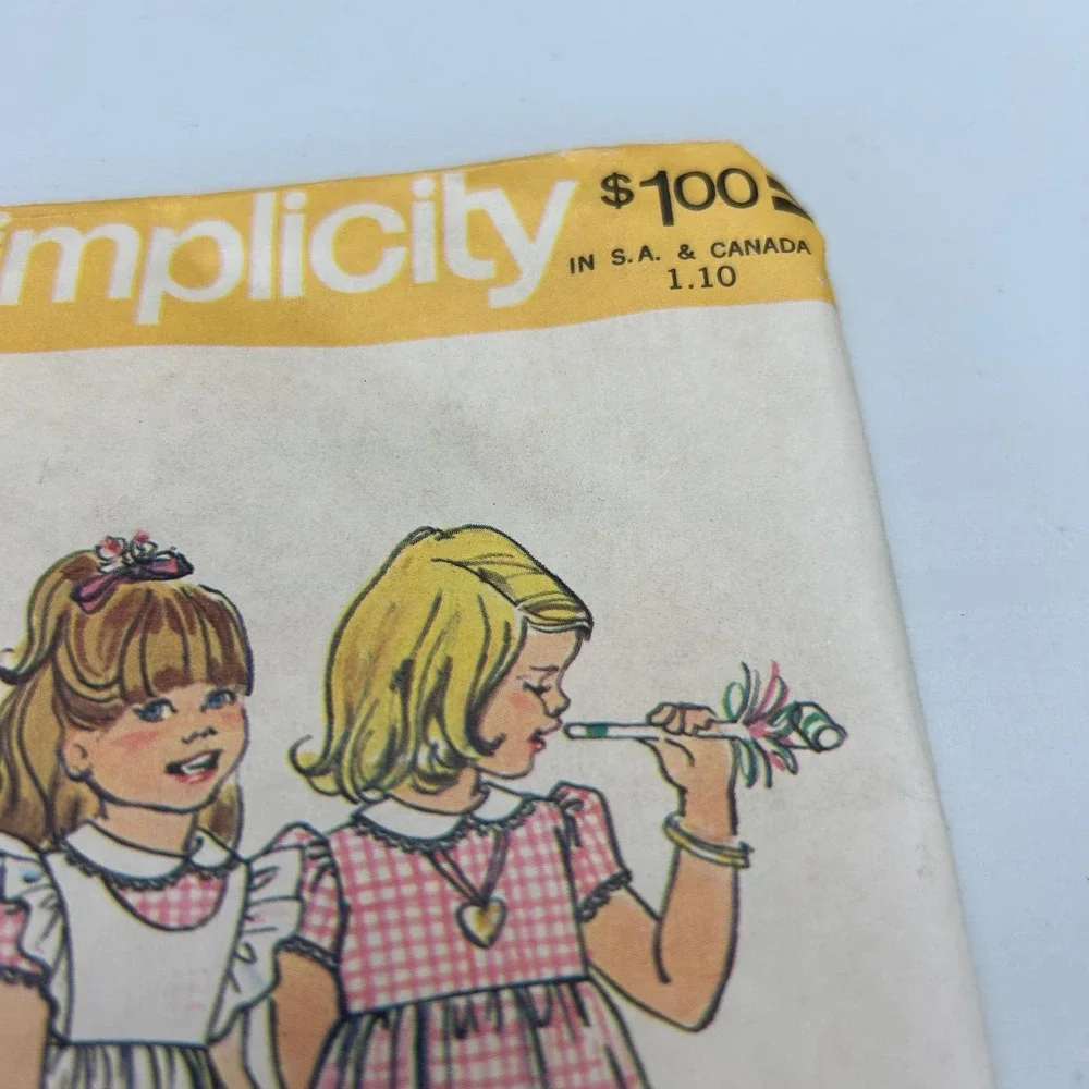 Simplicity Vintage 1970's Pattern #6686 Girls Dress/Pinafore 2 Lengths‎ Size 4